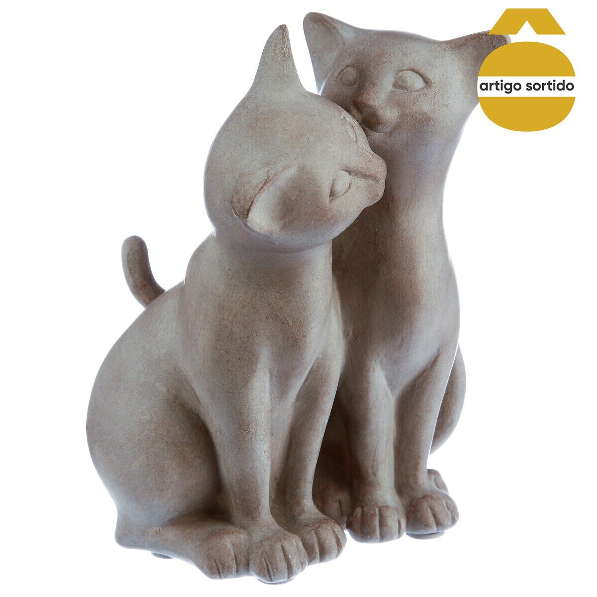 Estatueta gatos em resina