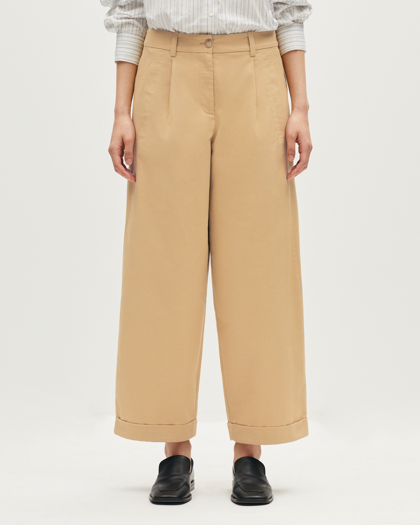 Pantalon barrel en coton