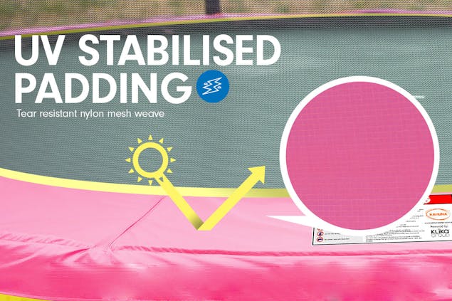 NNEDPE Kahuna Trampoline 14 ft with Roof - Pink