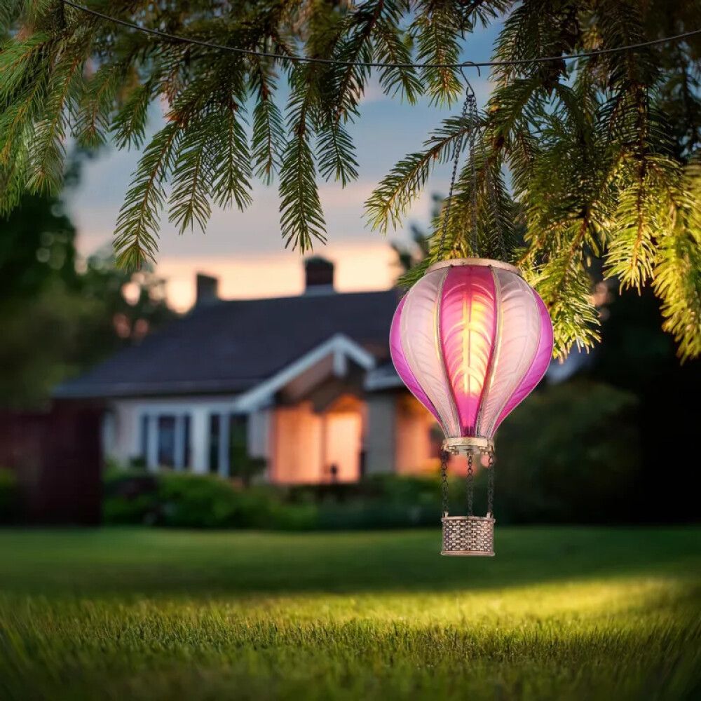 SOLCELLELAMPE GLOBO LIGHTNING LUFTBALLONG ROSA
