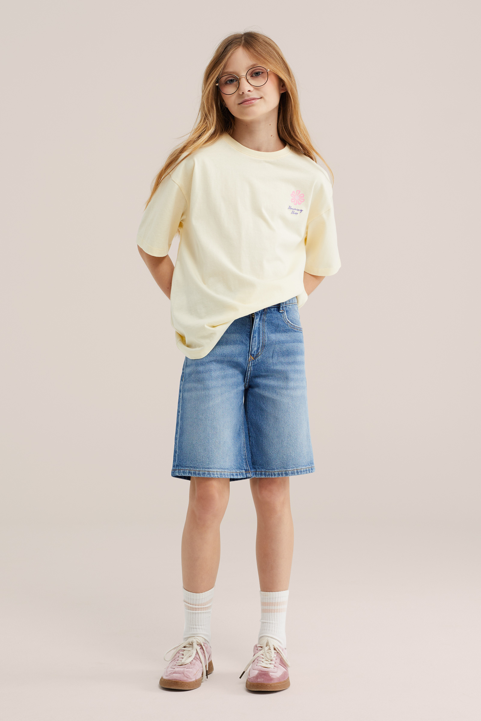 Meisjes relaxed fit denim short