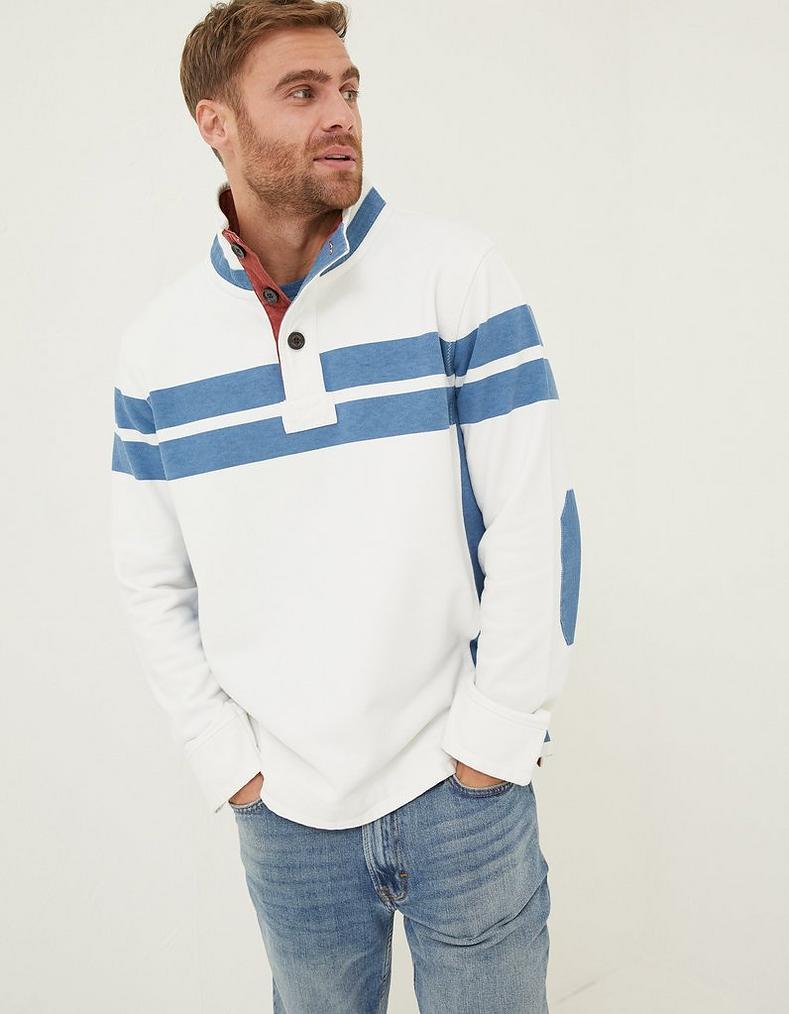 Airlie Stripe Button Sweat