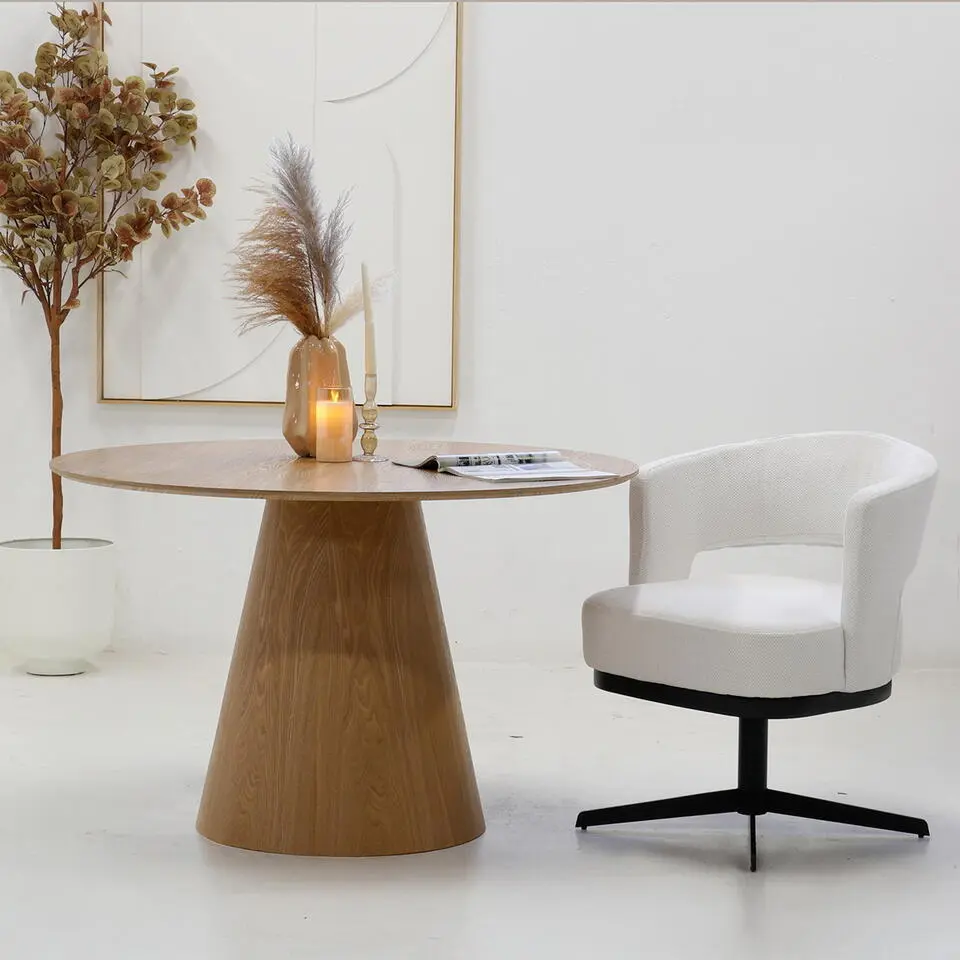 Eettafel Rond - Naturel - 120x120x75cm - 2-4 Personen - Fynn