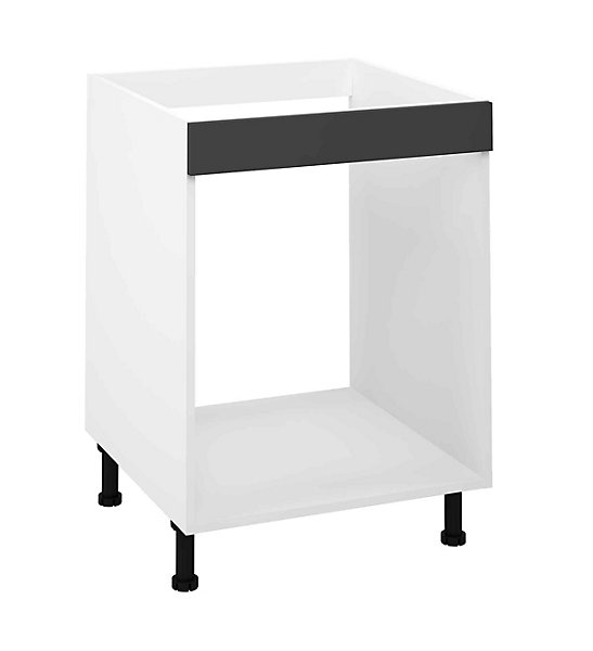 Meuble bas de cuisine pour four coloris gris - Hauteur 85 x Longueur 60 x profondeur 58 cm