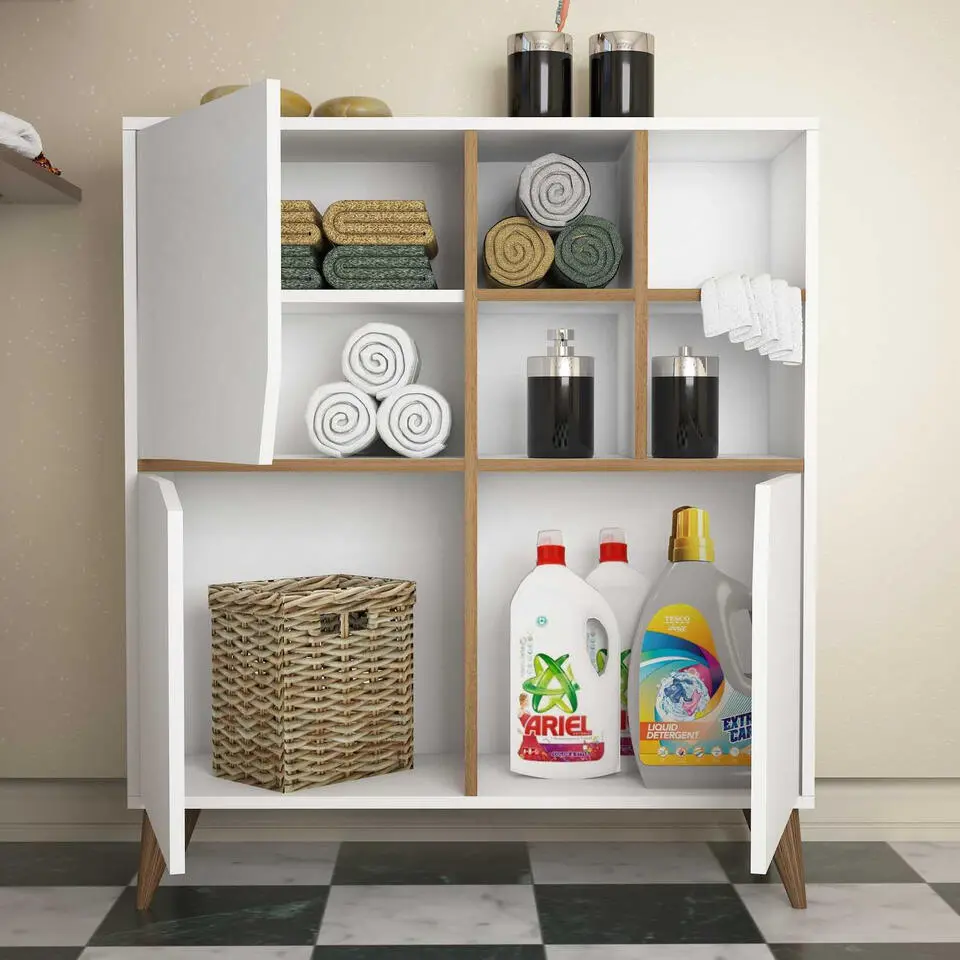 Pulse Multifunctionele kast - 100% MELAMINE - Wit, Walnoot