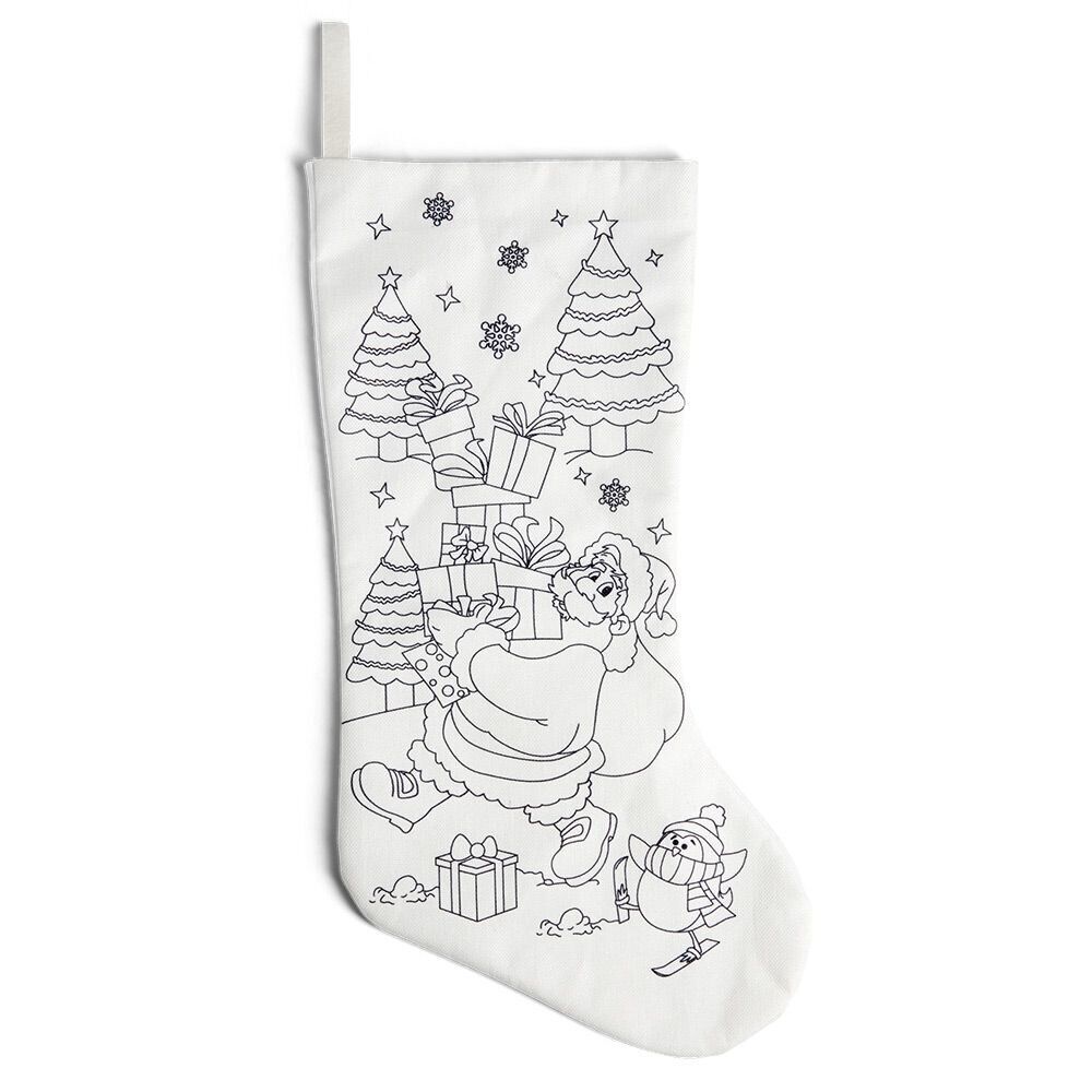 Chaussette de No&euml;l à colorier 16xH25cm