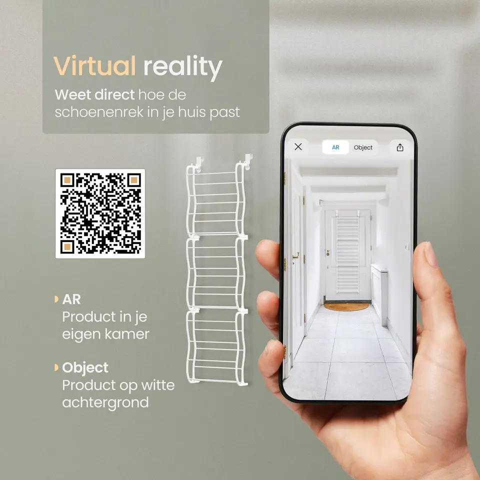 O'DADDY Hangend Schoenenrek Deur - Geschikt voor Opdek en Stompe Deuren - Wit