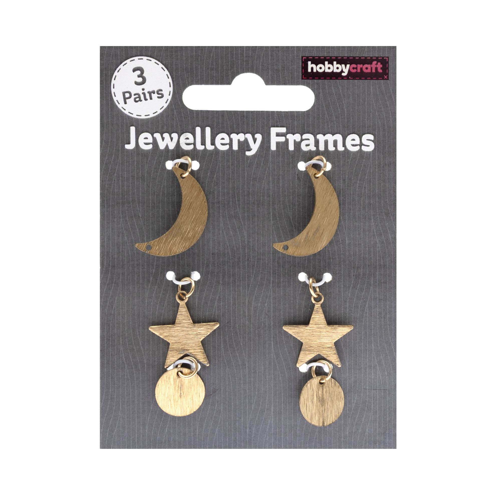Gold Moon and Star Jewellery Frames 3 Pack