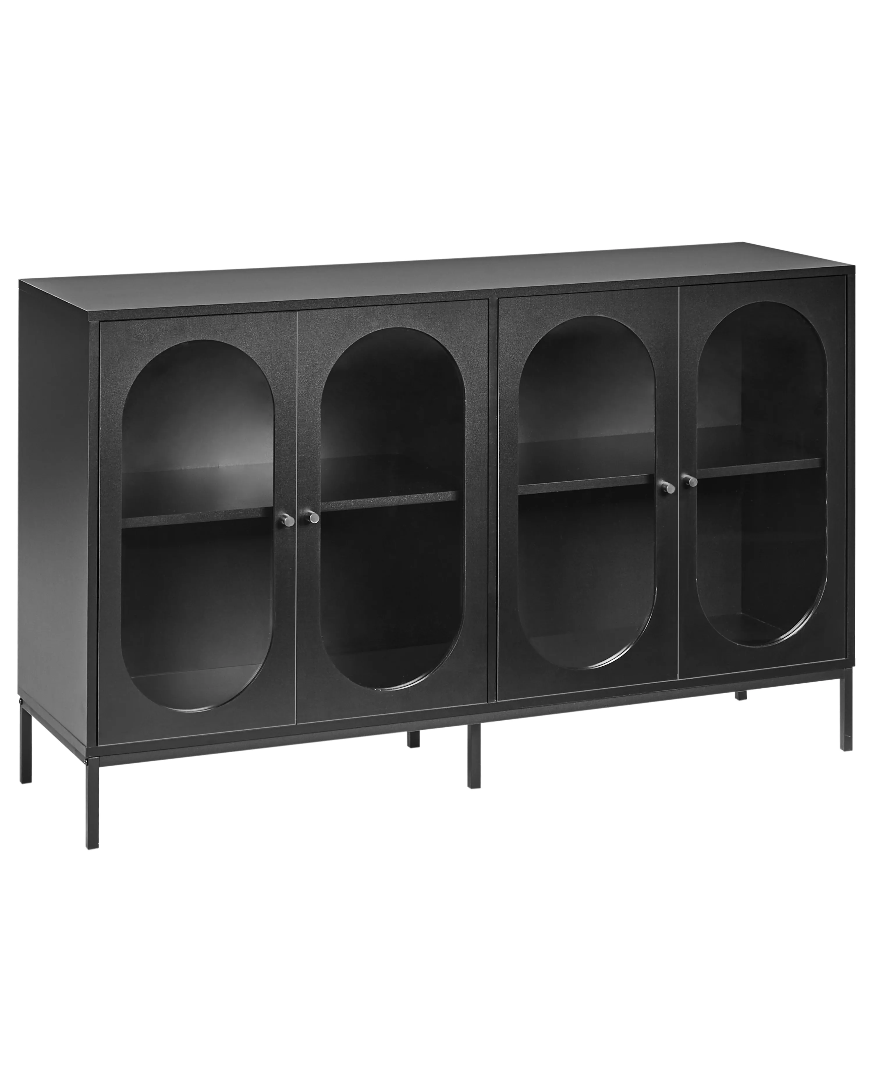 Glass Display Cabinet LANGFORD 100 cm Black