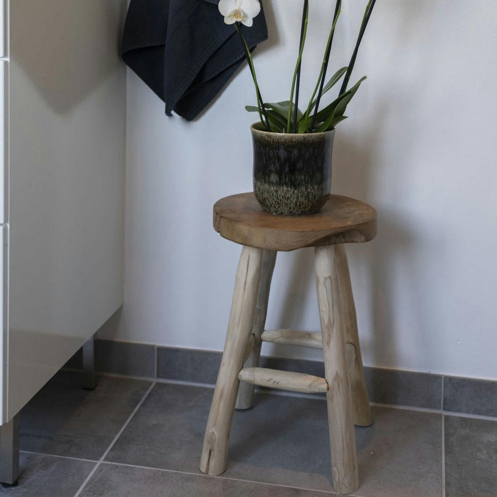 BADIA - Tabouret en teck H45cm naturel