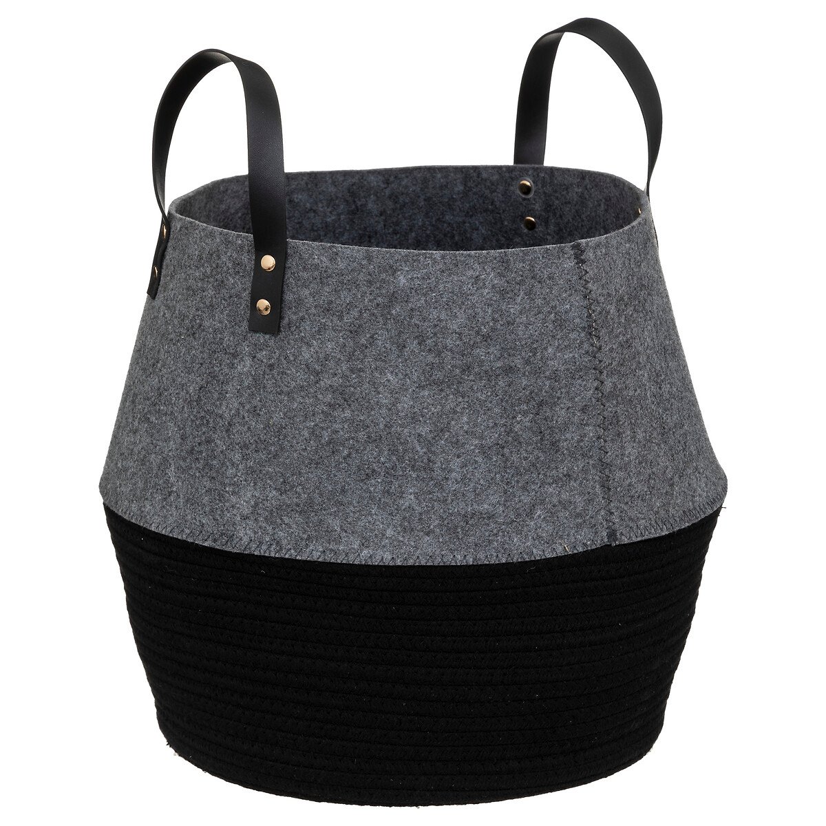 Cesto de feltro SOUL cinza e preto 39cm