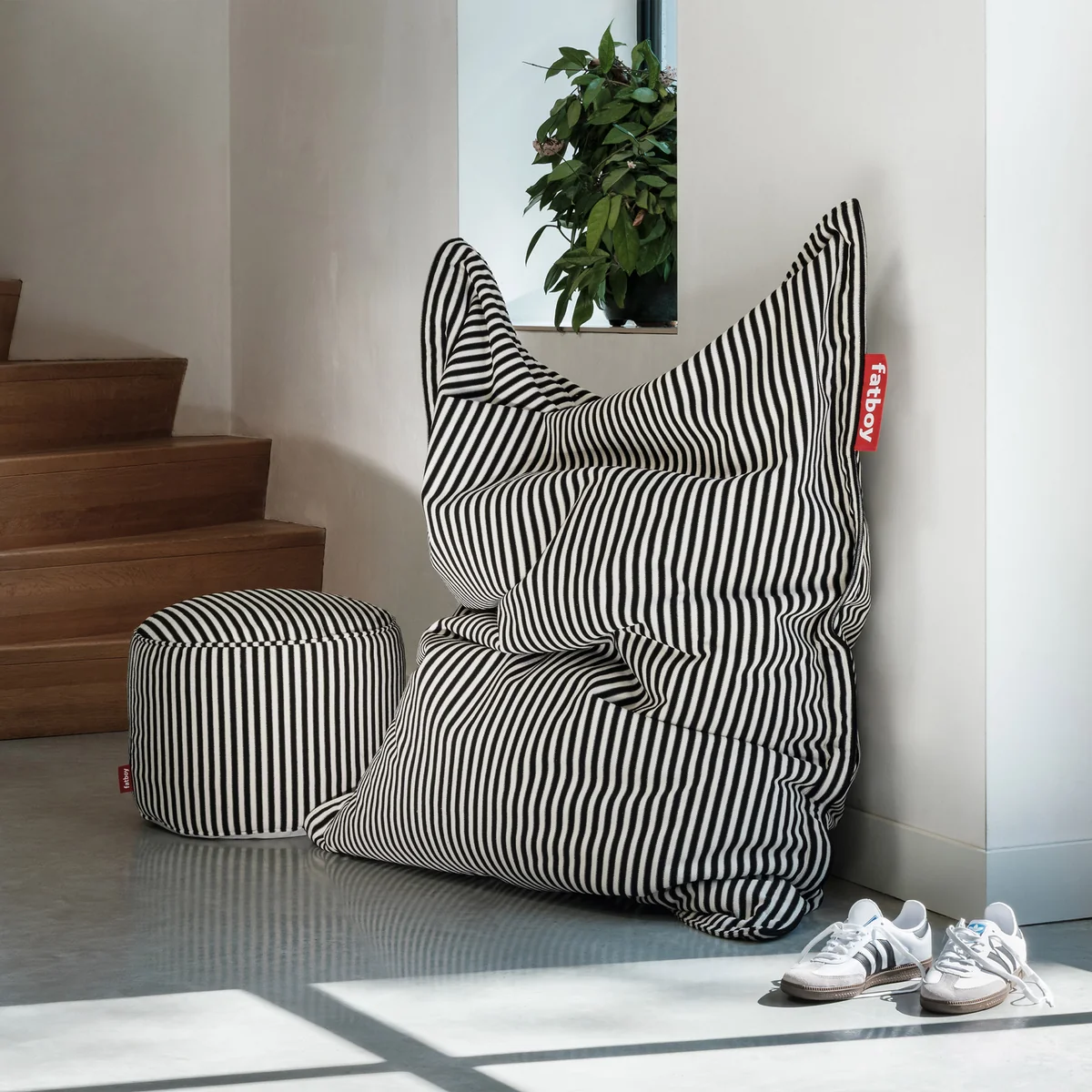 Fatboy - Sitzsack Original Slim Terry, schwarz / creme