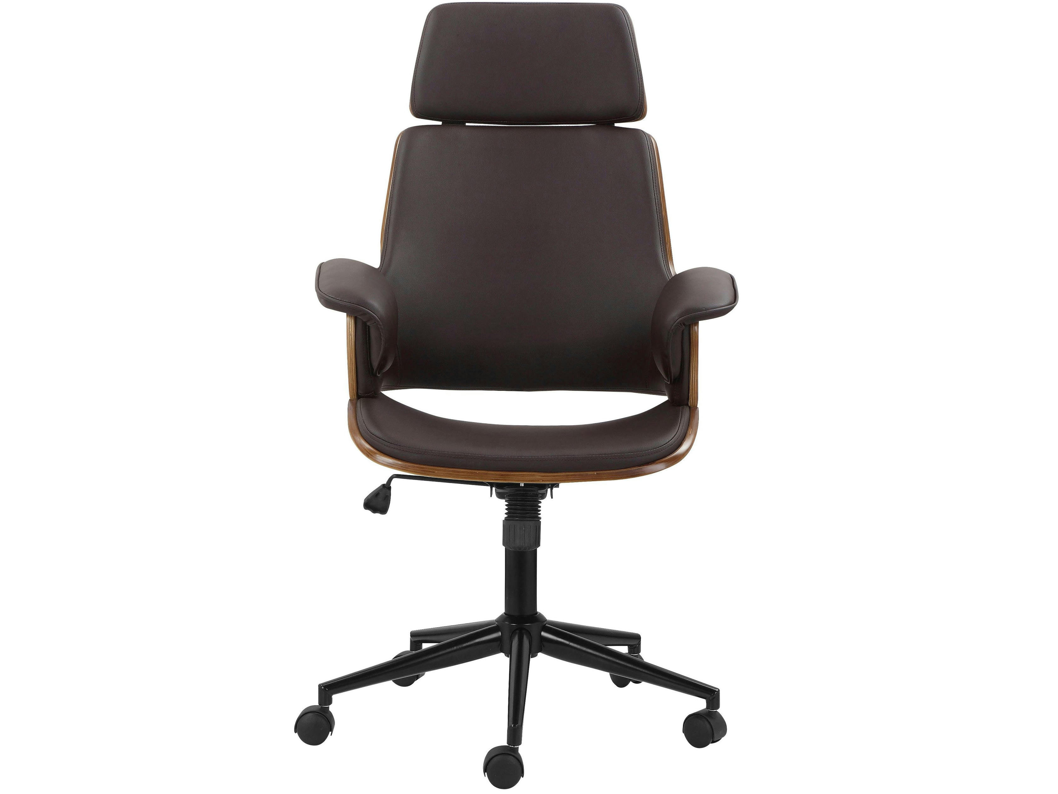 MASAO - Chaise de bureau en PU marron