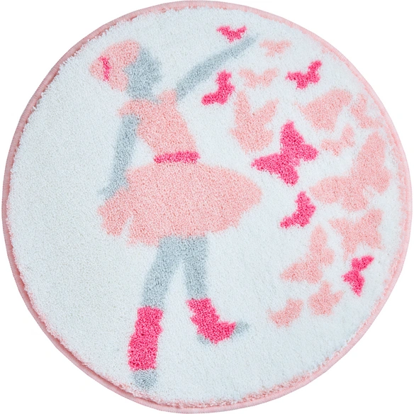Badematte »Ballerina«, BxL: 100 x 100 cm, pink, aus 100% Polyacryl