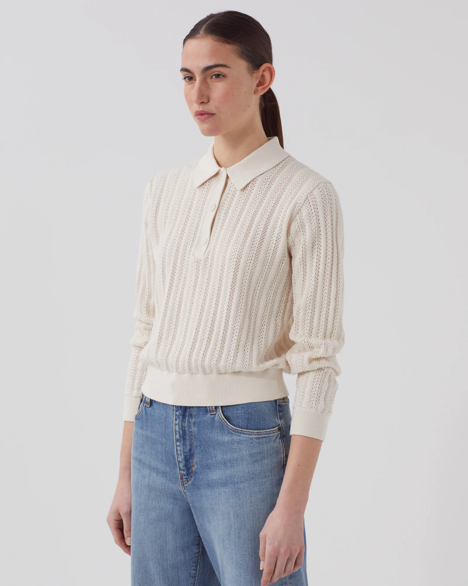 Pull col polo en coton