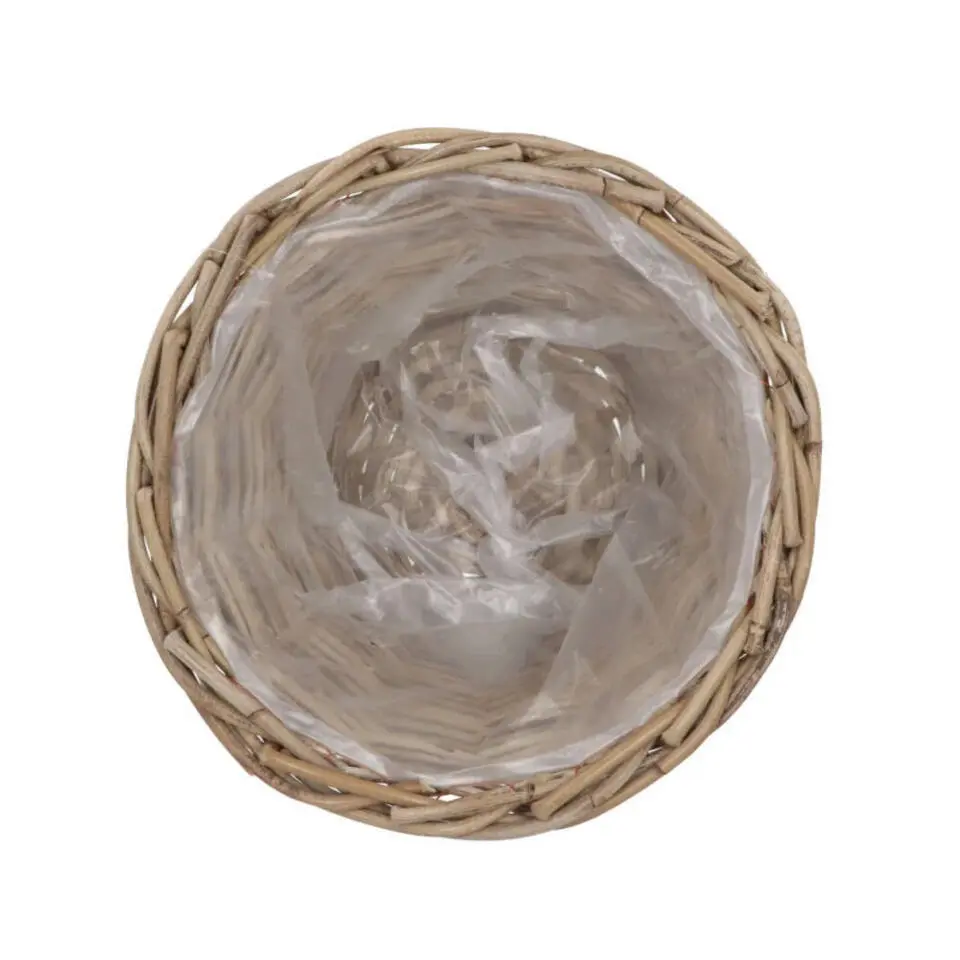 DK Design Plantenmand - Ivy - binnenzak - rotan - B23 x H20 cm