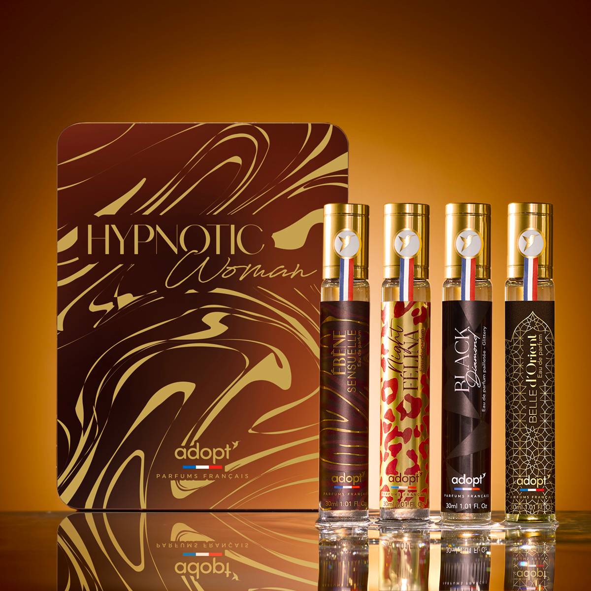 Hypnotic WomanCoffret 4 eaux de parfum Ebene sensuelle 30 ml   Night Felina 30 ml   Black Diamond 30 ml   Belle d'Orient 30 ml