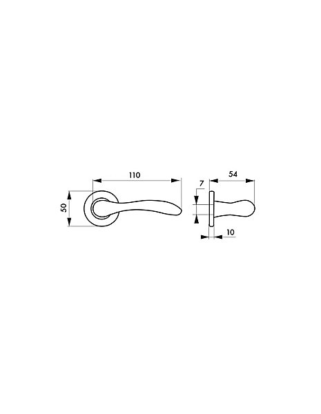Paire de béquilles pour porte, carré 7mm, nickelé satiné - THIRARD