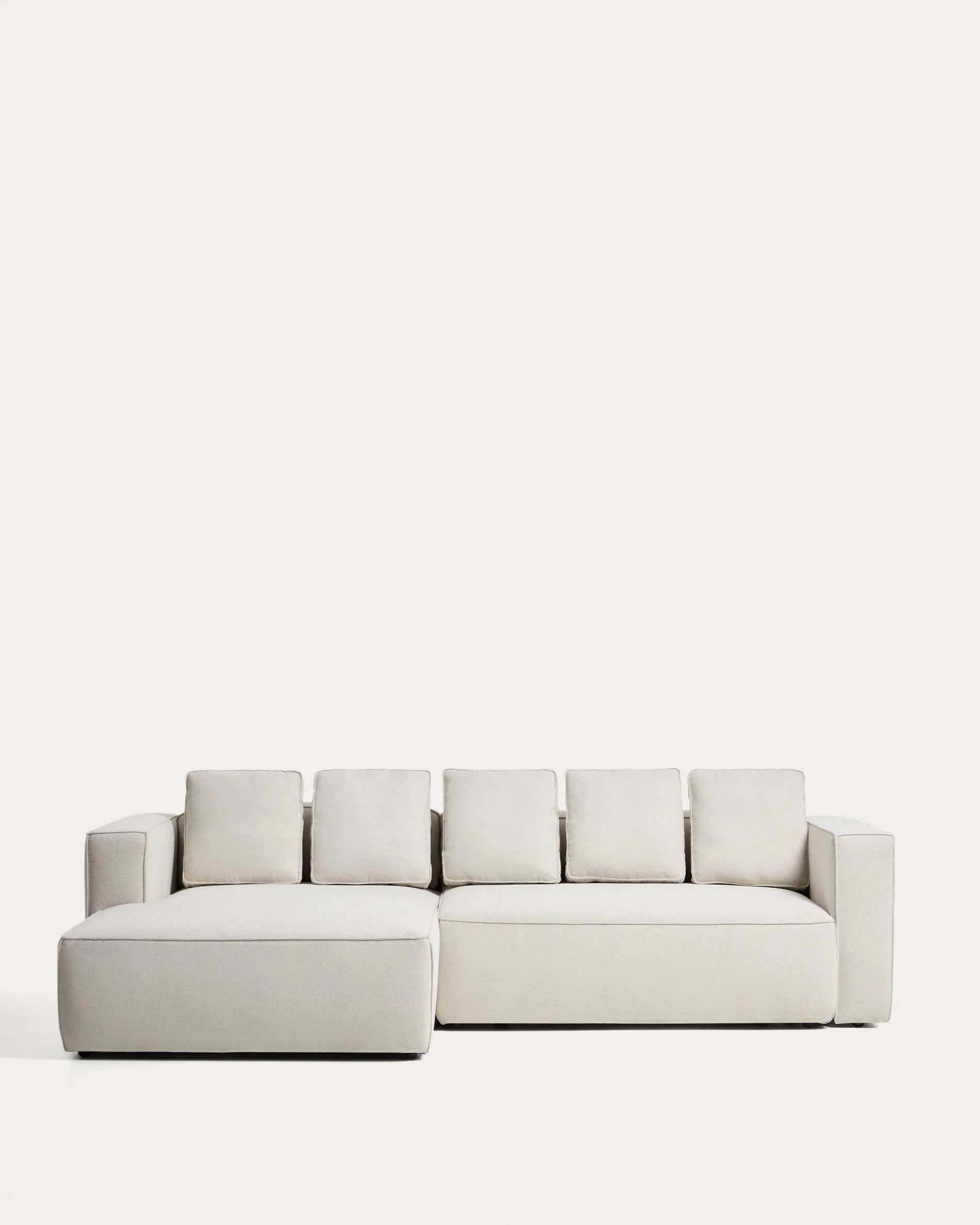 Marela beige chenille 3-seater sofa bed with left chaise longue 276cm FSC Mix Credit