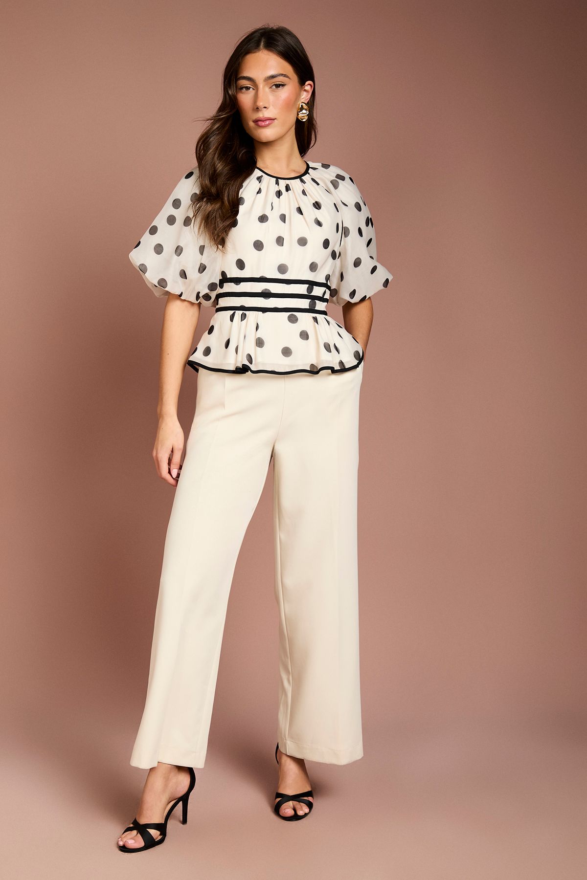Coast Puff Sleeve Polka Dot 2 In 1 Jumpsuit