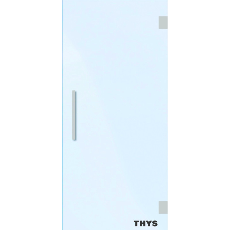 Porte en verre securit poignées et charnières en inox Thytan Everyway 78 x 201 cm mat THYS