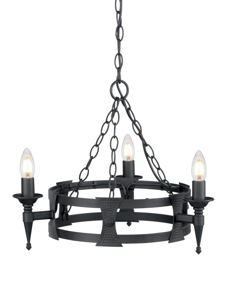 Lampa wisząca czarna Saxon 3xE14x60W wym: 96x52x52 cm Elstead