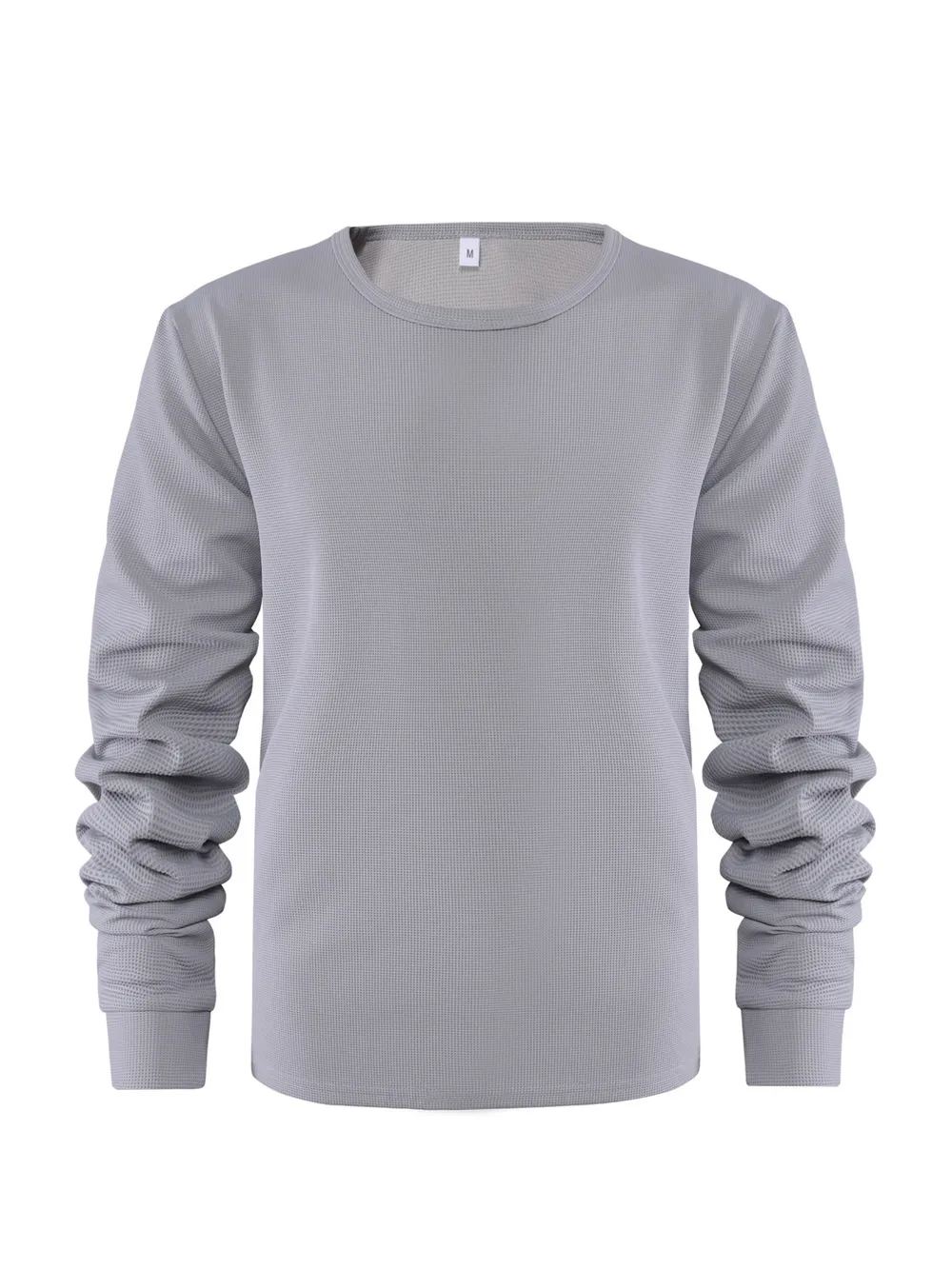 Men's Plus Size Waffle Knit Long Sleeve T-Shirt