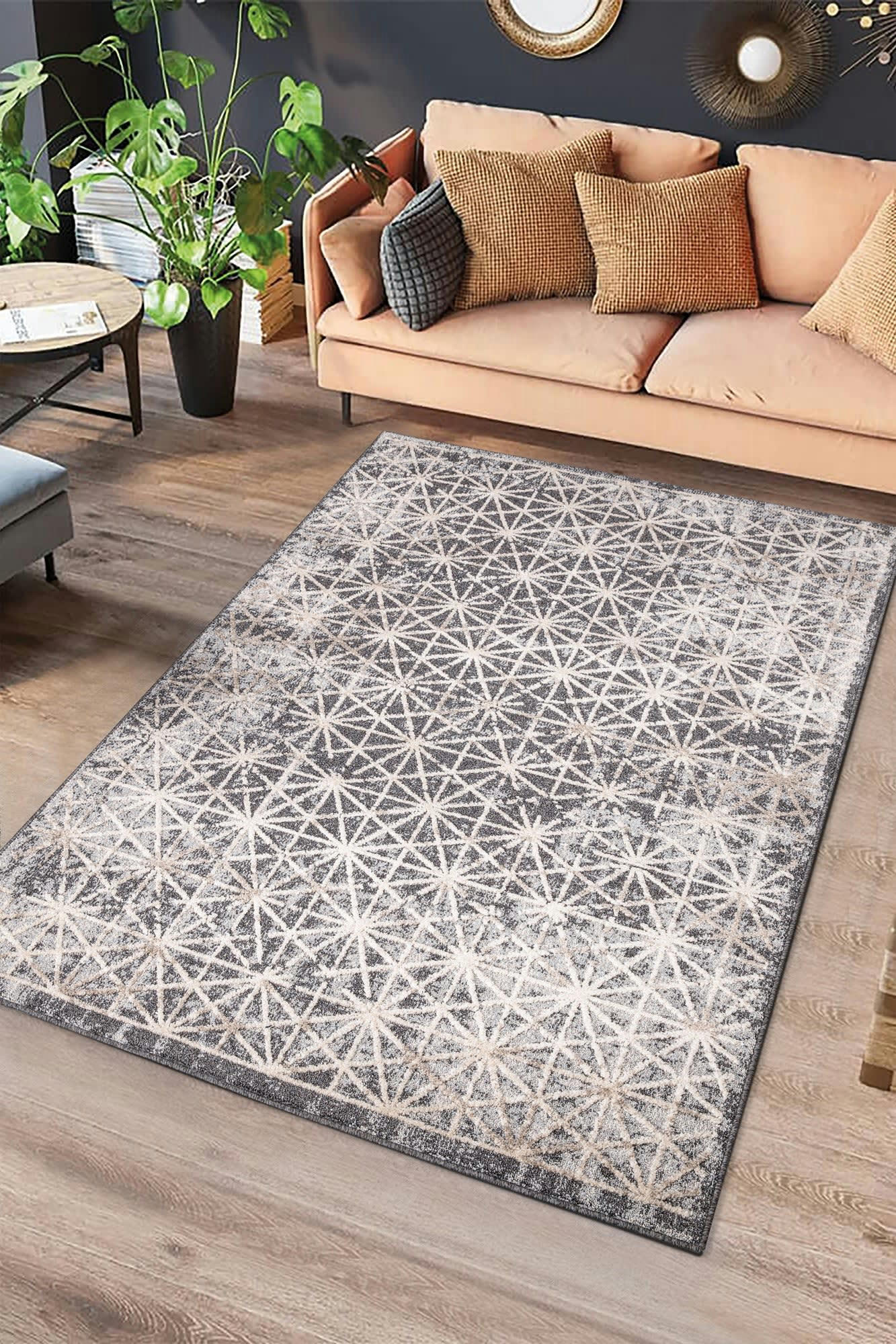 PAULA - Tapis vintage gaufré gris, 140X200 cm