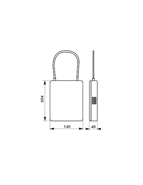 Coffret de sécurité à câble, fermeture par combinaison modifiable, 3 chiffres - THIRARD