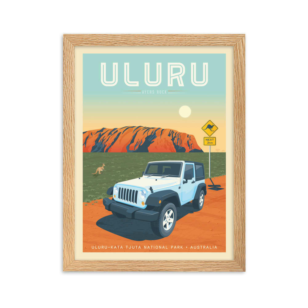 - Affiche Uluru Ayers Rock Australie avec Cadre (Bois) 21x29,7 cm