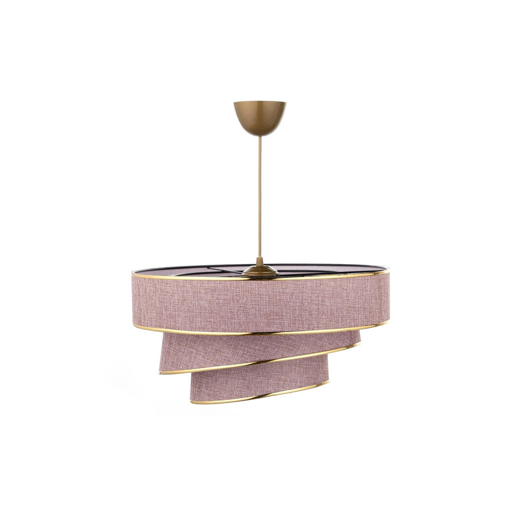 Suspension moderne couleur blush – abat-jour triple ZURICH