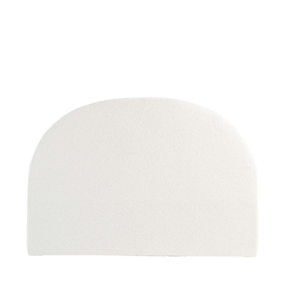 NOUSSA - Tête de lit en tissu bouclette demi-lune L150cm ecru