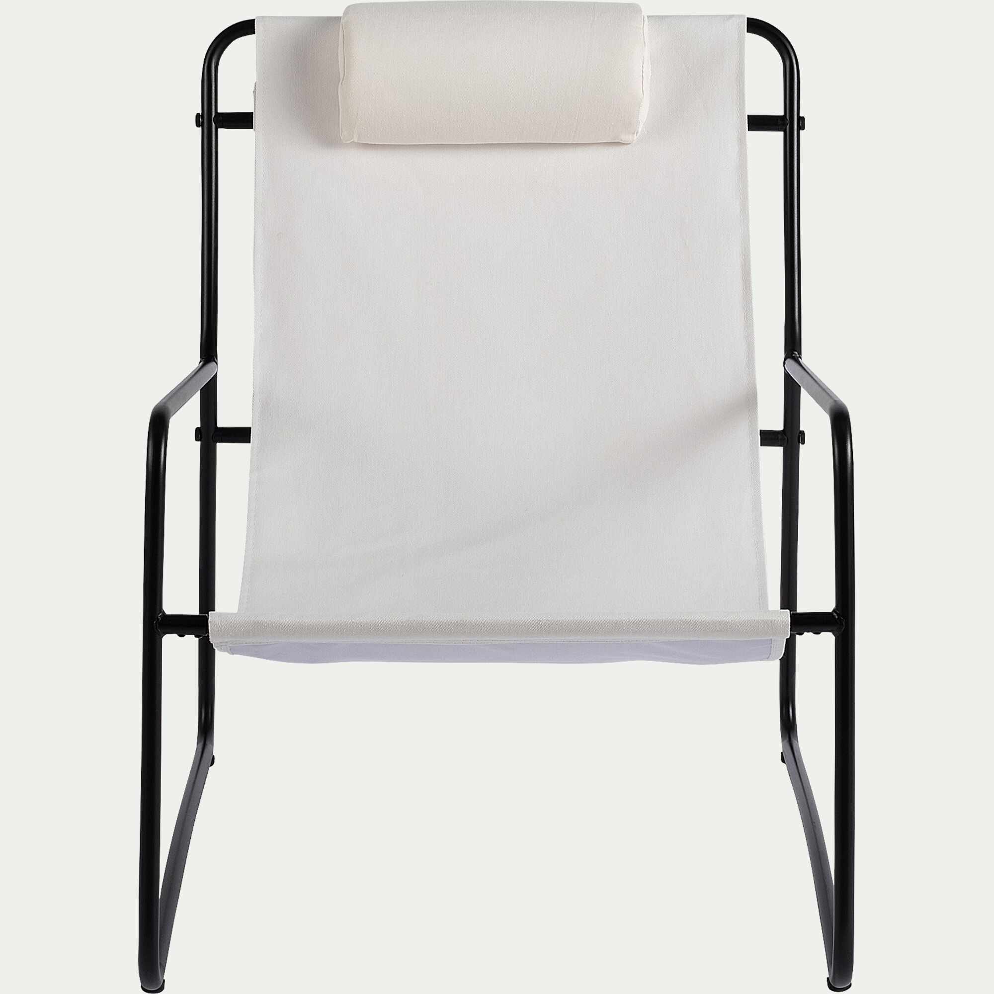 JEFF - Fauteuil de jardin en acier et coton - blanc