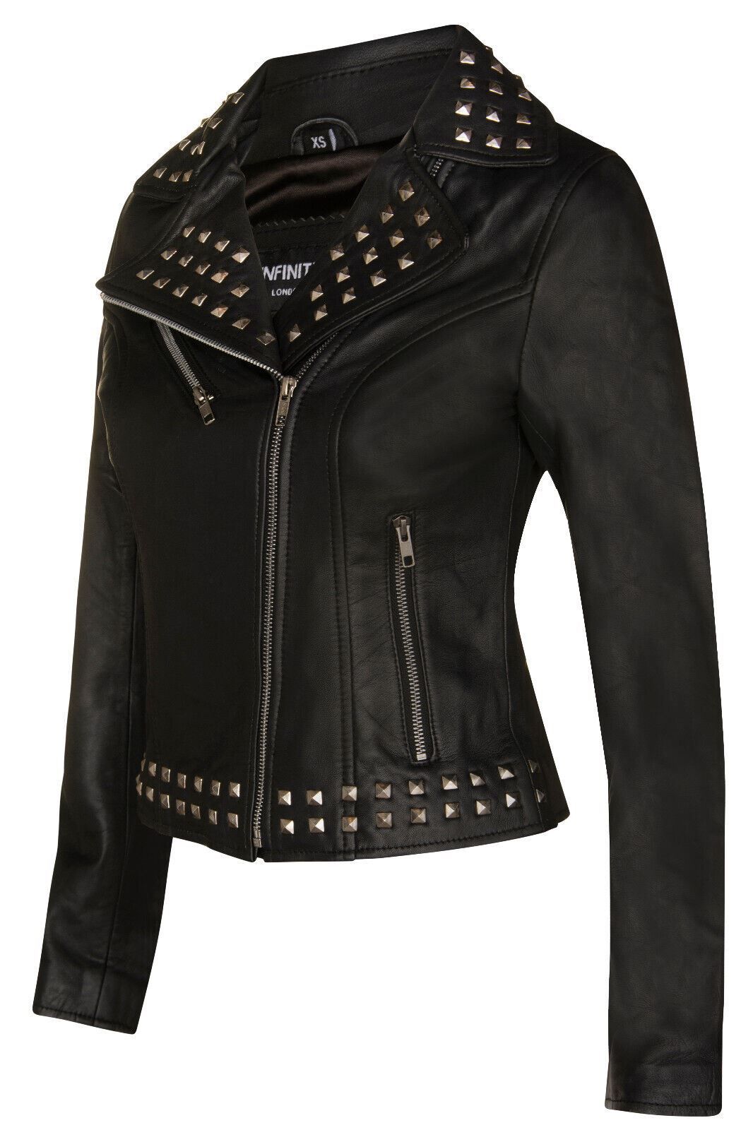 Infinity Leather Stud Goth Biker Leather Jacket-St. Albans