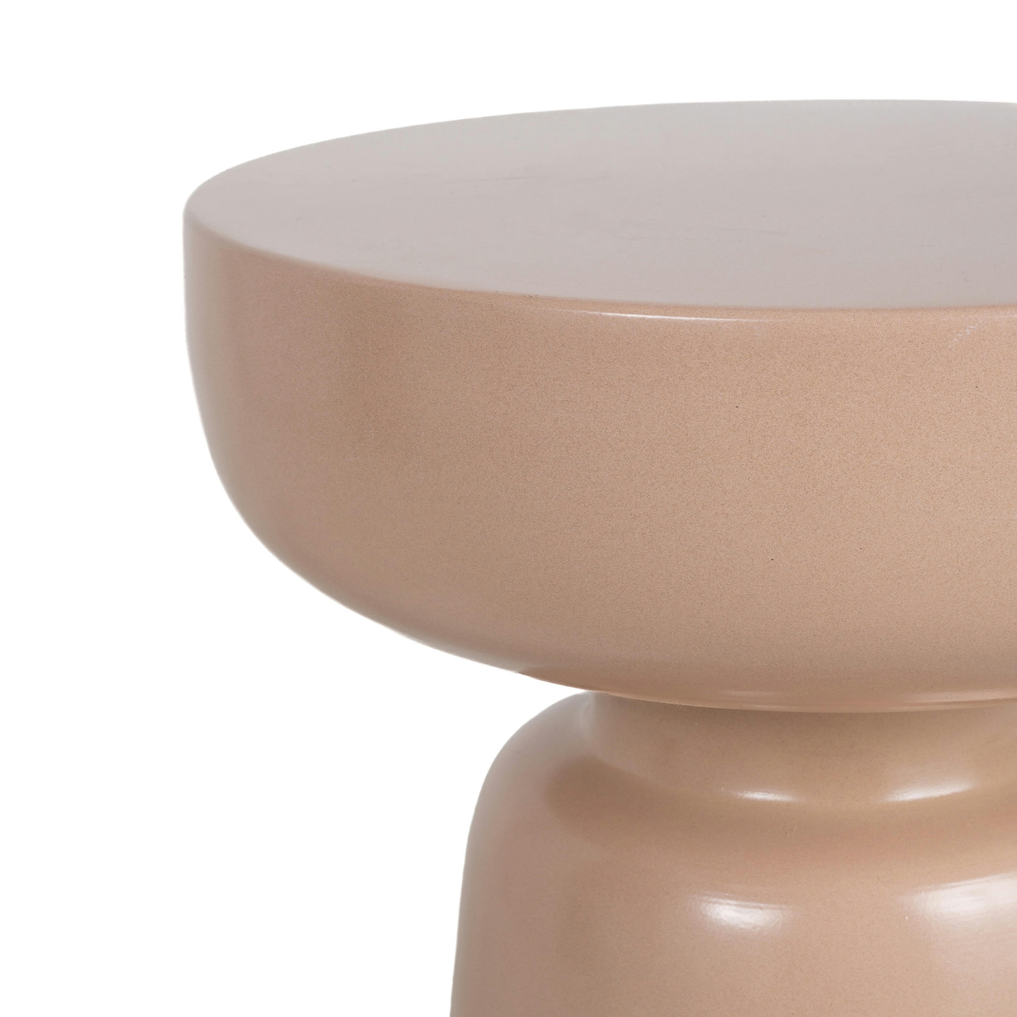 NICOLAS - Bout de canapé en fer recyclé beige