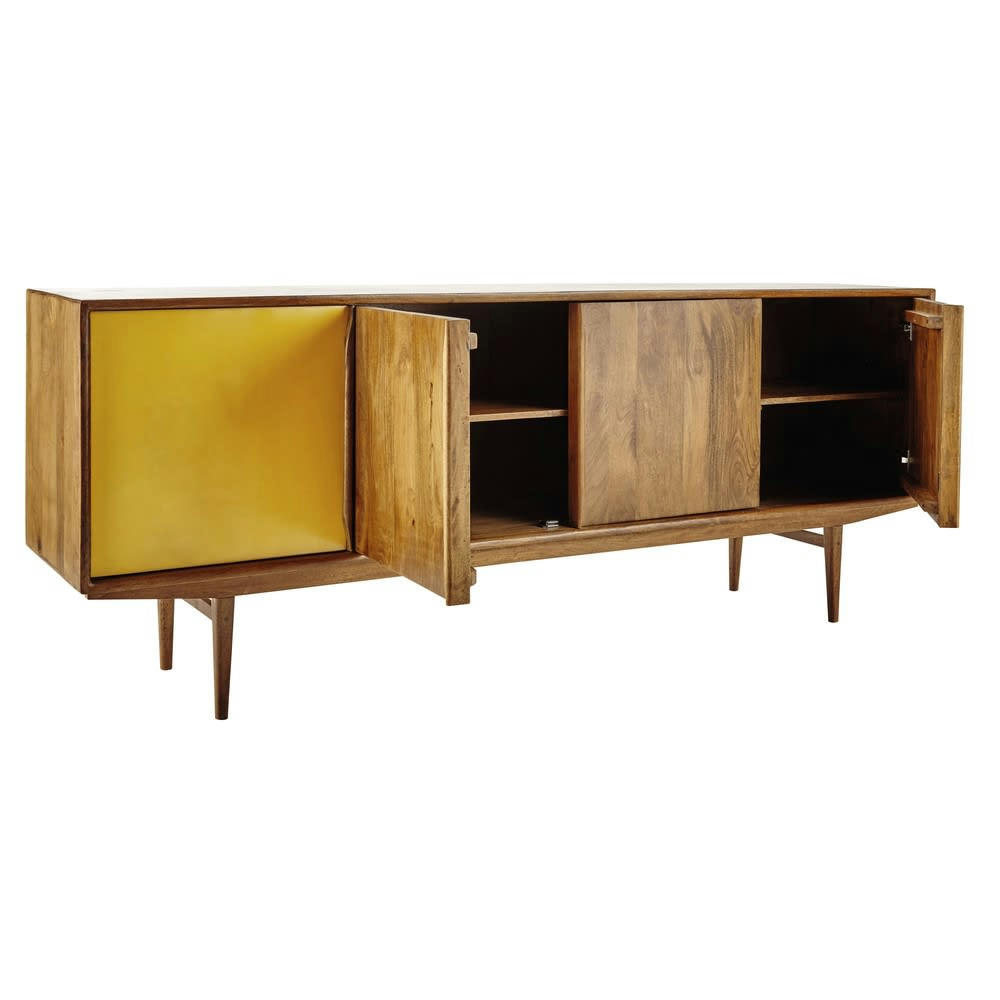 Janeiro - Buffet enfilade vintage 4 portes en manguier