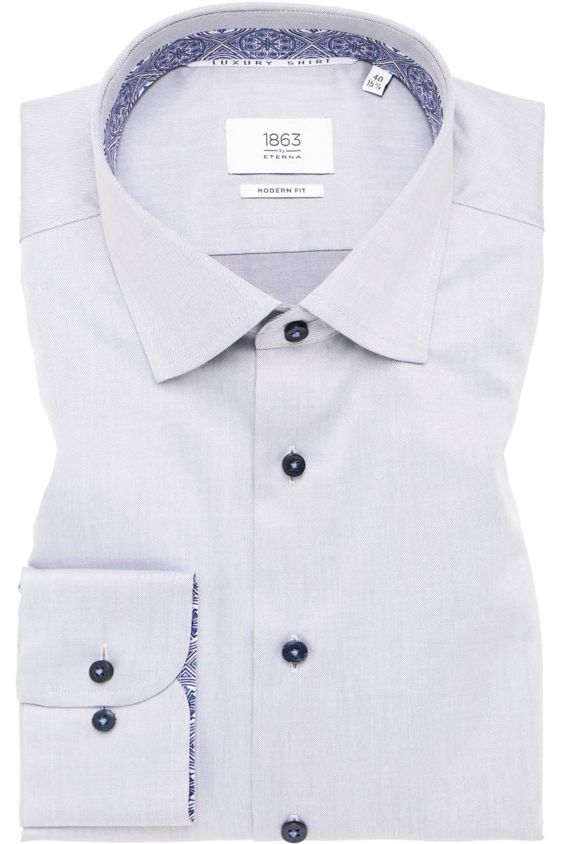 ETERNA 1863 Modern Fit Hemd stahlgrau, Einfarbig