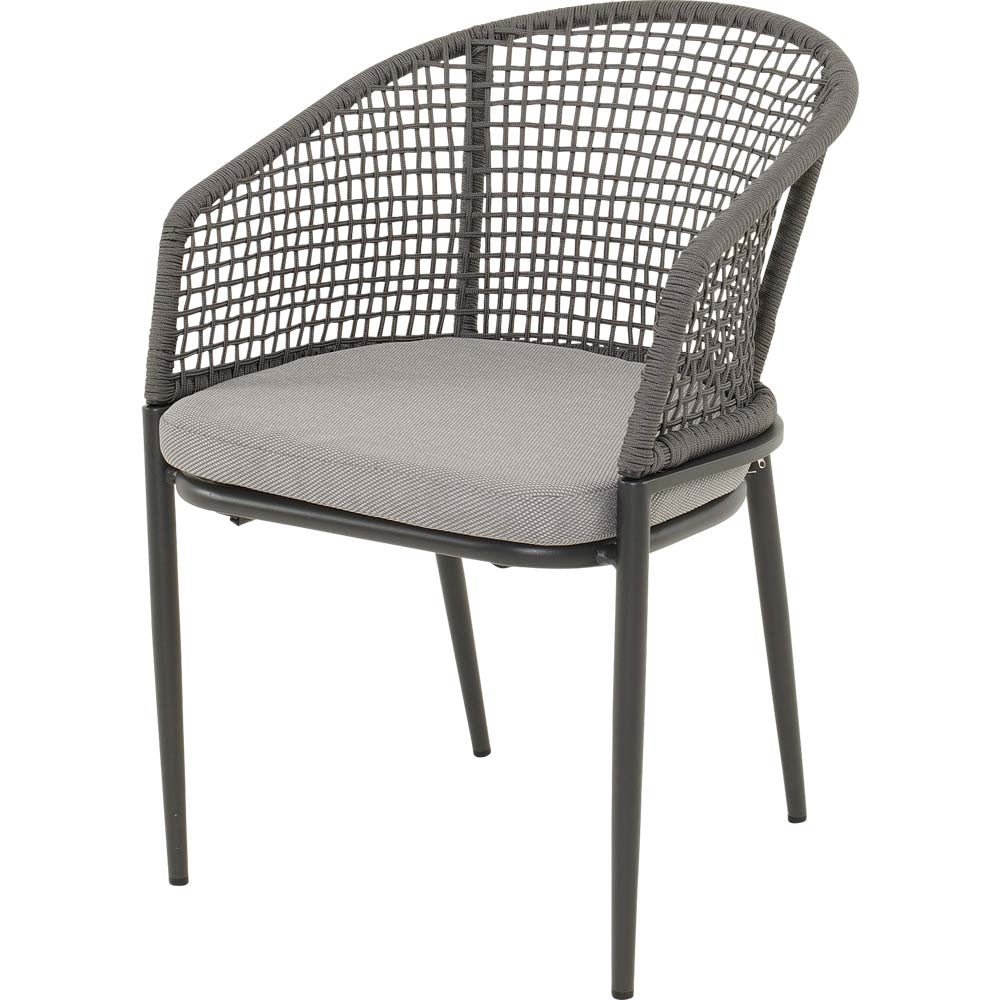 Lesli Living bistrostoel Kioto - grijs - 56x62x77cm - set van 2
