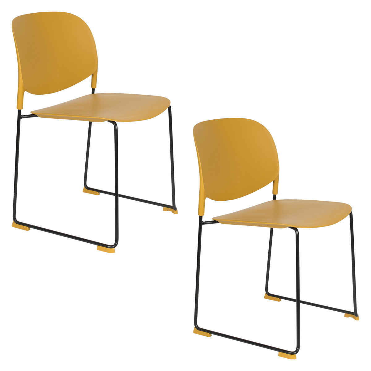 Housecraft Living Stacks Stapelbare Eetkamerstoelen Okergeel - Set van 4