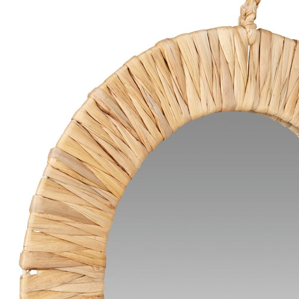 PRETORIA - Miroir rond en jacinthe d'eau tressée D42