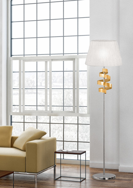 Lampa podłogowa DENIS 1x60w e27 chrom/złoty