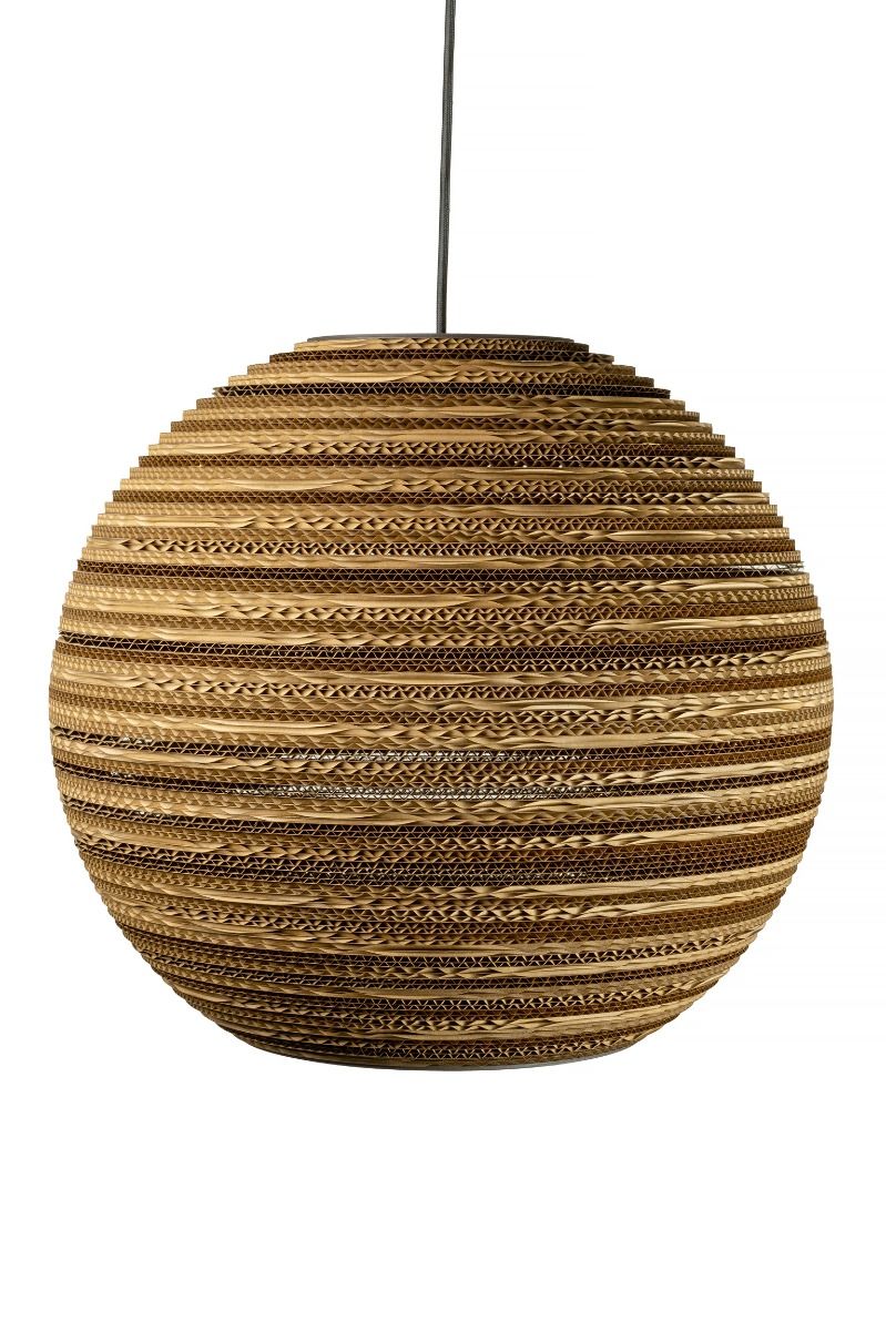 Okrągła lampa wisząca z tektury - Sfera 45