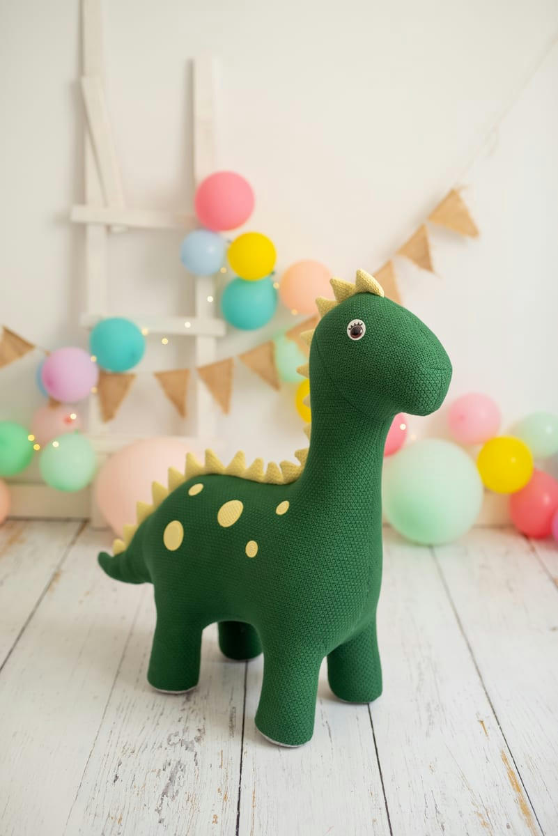 AMIGURUMIS MAXI - Maxi dinosaure Dina en peluche siège en 100% coton vert