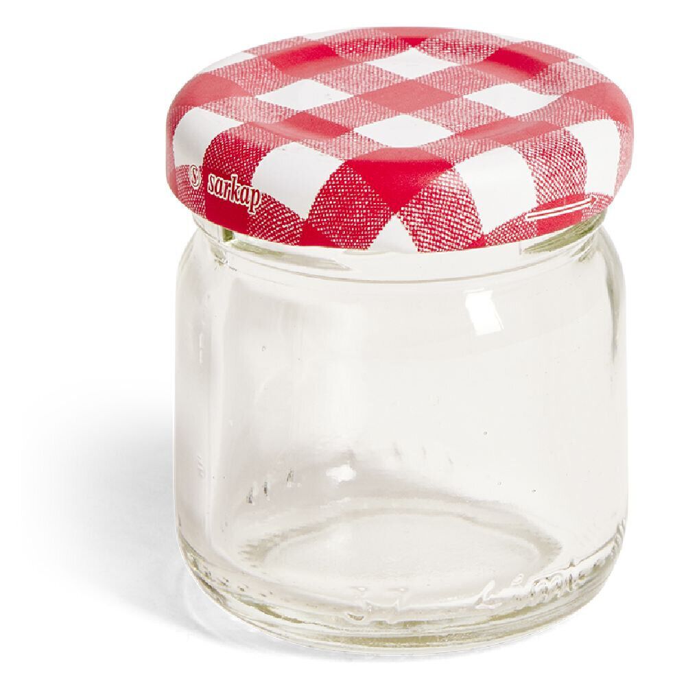 Lot de 6 pots à confiture acier et verre Ø4,5xH4,6cm