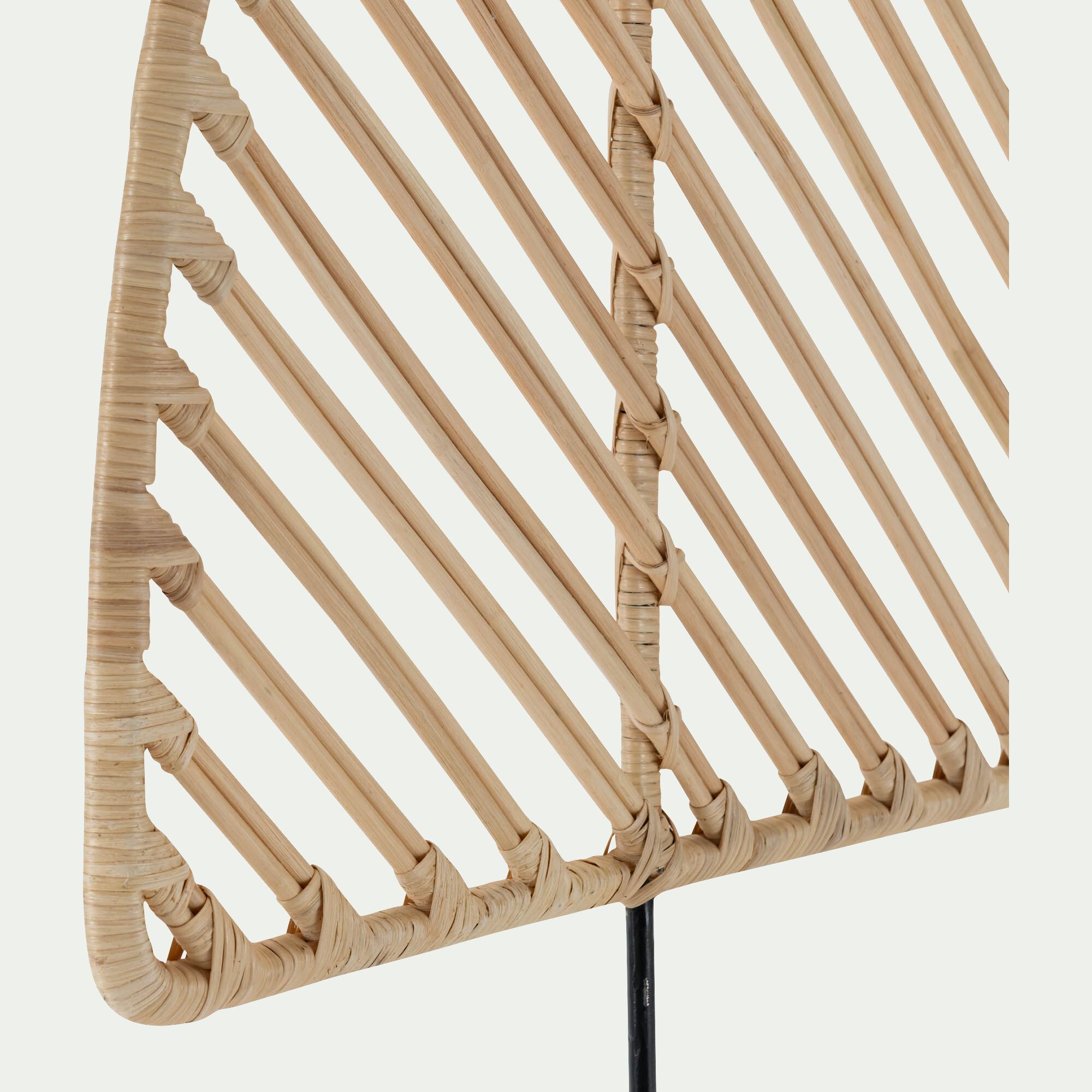 KERIANE - Tête de lit ronde en rotin L170cm - bois clair