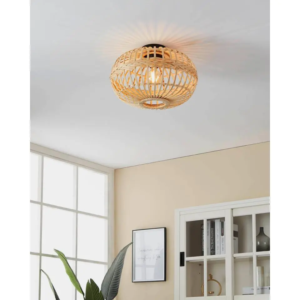 EGLOAmsfieldPlafondlamp-E27-&Oslash;45cm-Bruin/Zwart