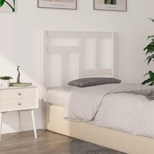 NNEVL Bed Headboard White 95.5x4x100 cm Solid Wood Pine