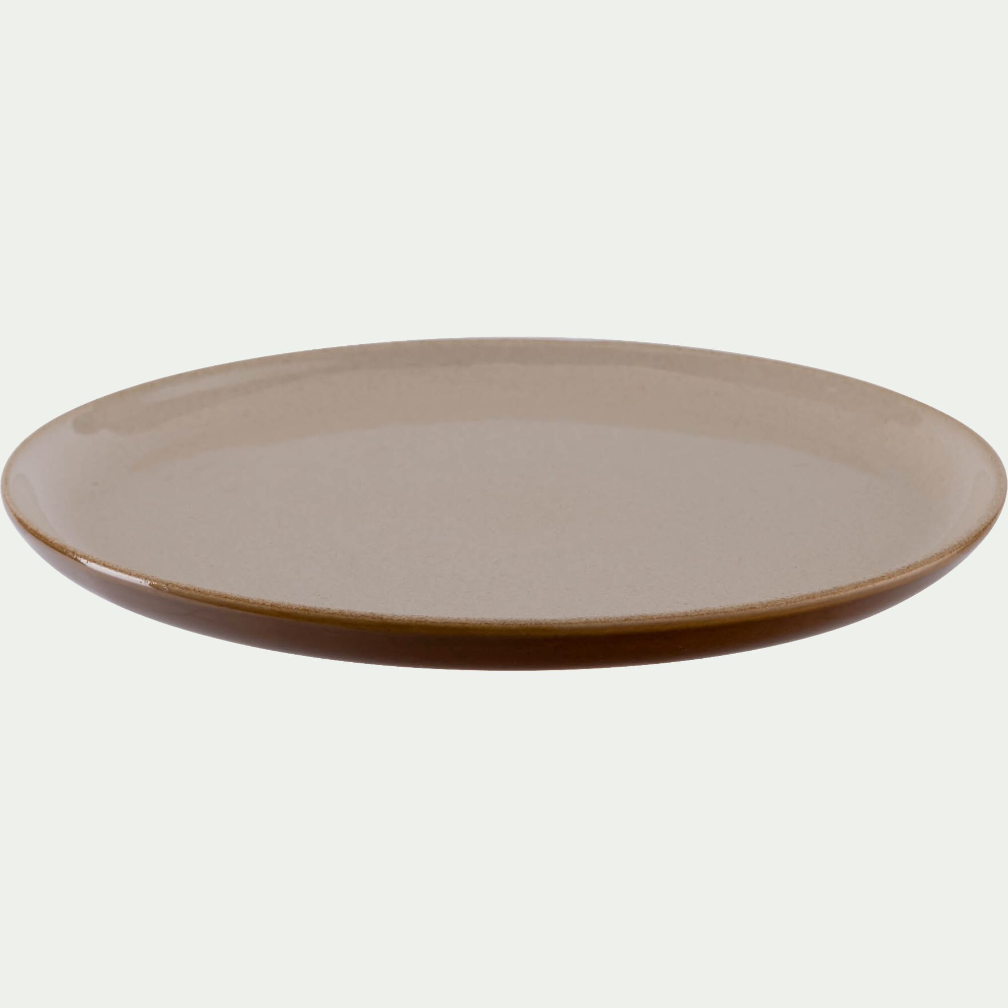 TERRIA - Assiette à dessert en grès D21,8cm - brun laquier