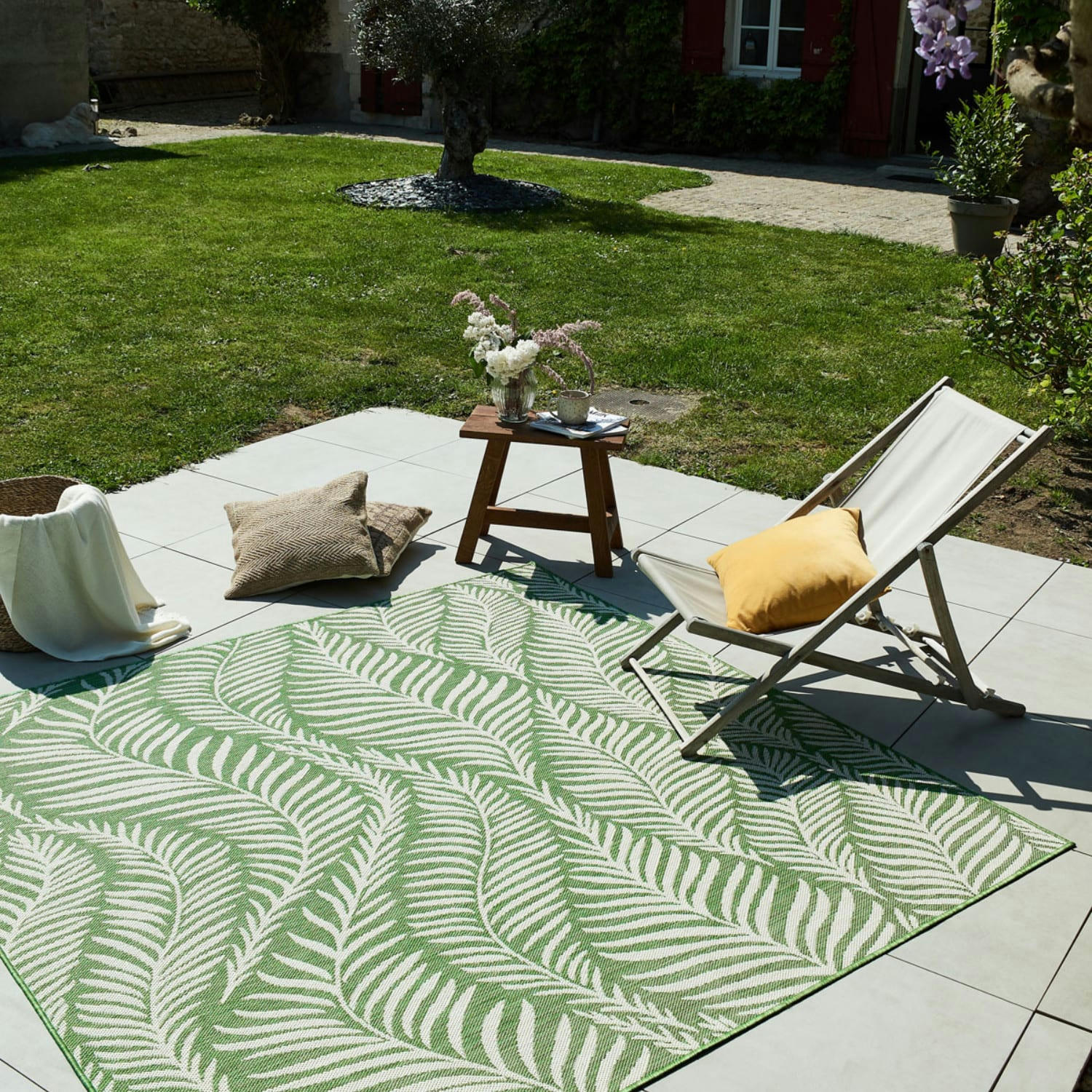 ALAYA - Tapis intérieur et extérieur vert - 200x200 cm