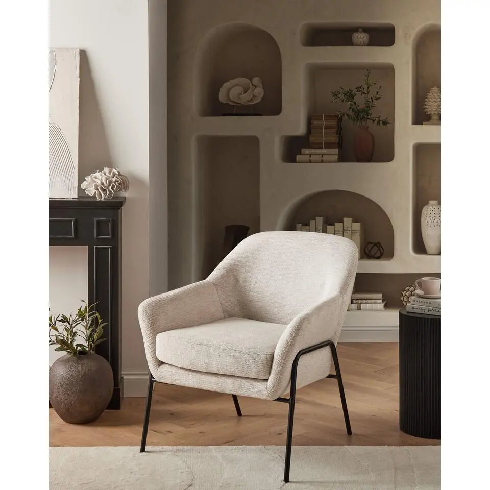 VEDDIGE - Fauteuil - Beige - Polyester